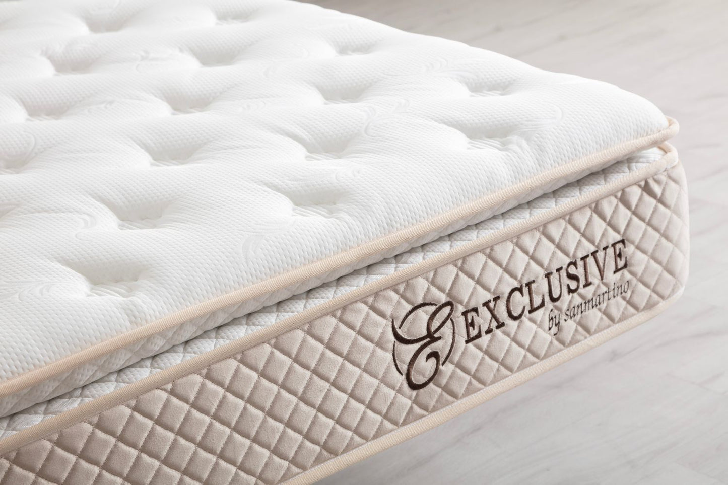 Matelas San Martino Exclusif Ressorts Beige - 32 cm avec surmatelas Intégré