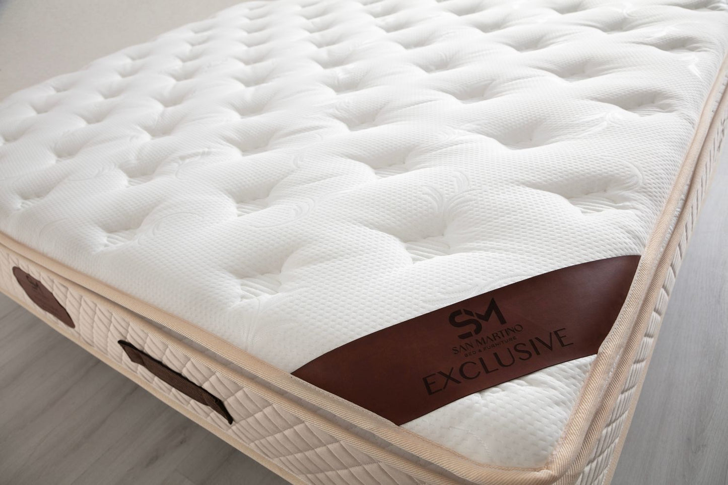 Matelas San Martino Exclusif Ressorts Beige - 32 cm avec surmatelas Intégré