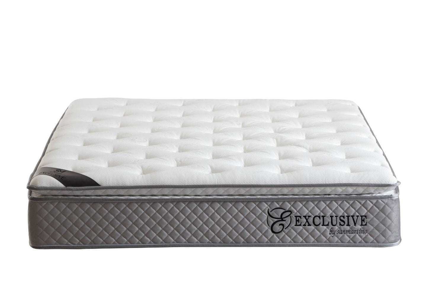 Matelas San Martino Exclusif Ressorts Gris - 32 cm avec surmatelas Intégré